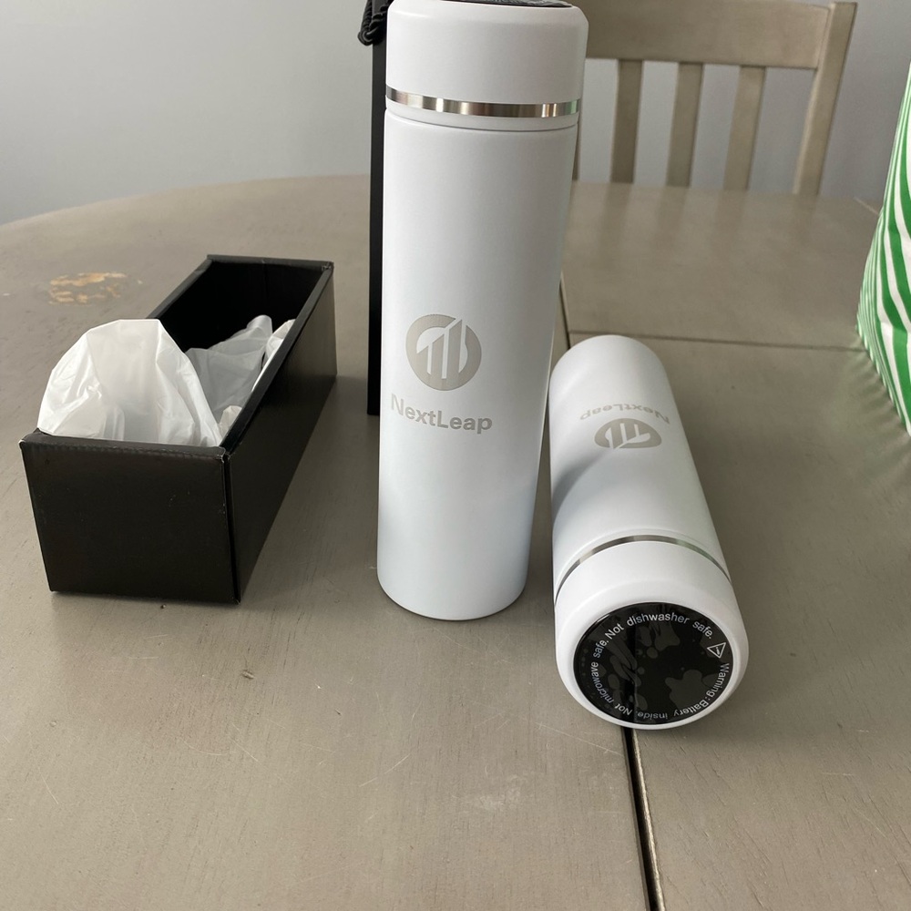 White Stainless Steel Travel Bottle - Insulated Water Thermos